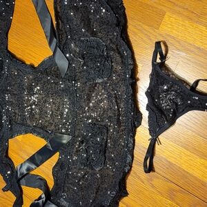 Elegant Black Lace Lingerie Set VICTORIA SECRET